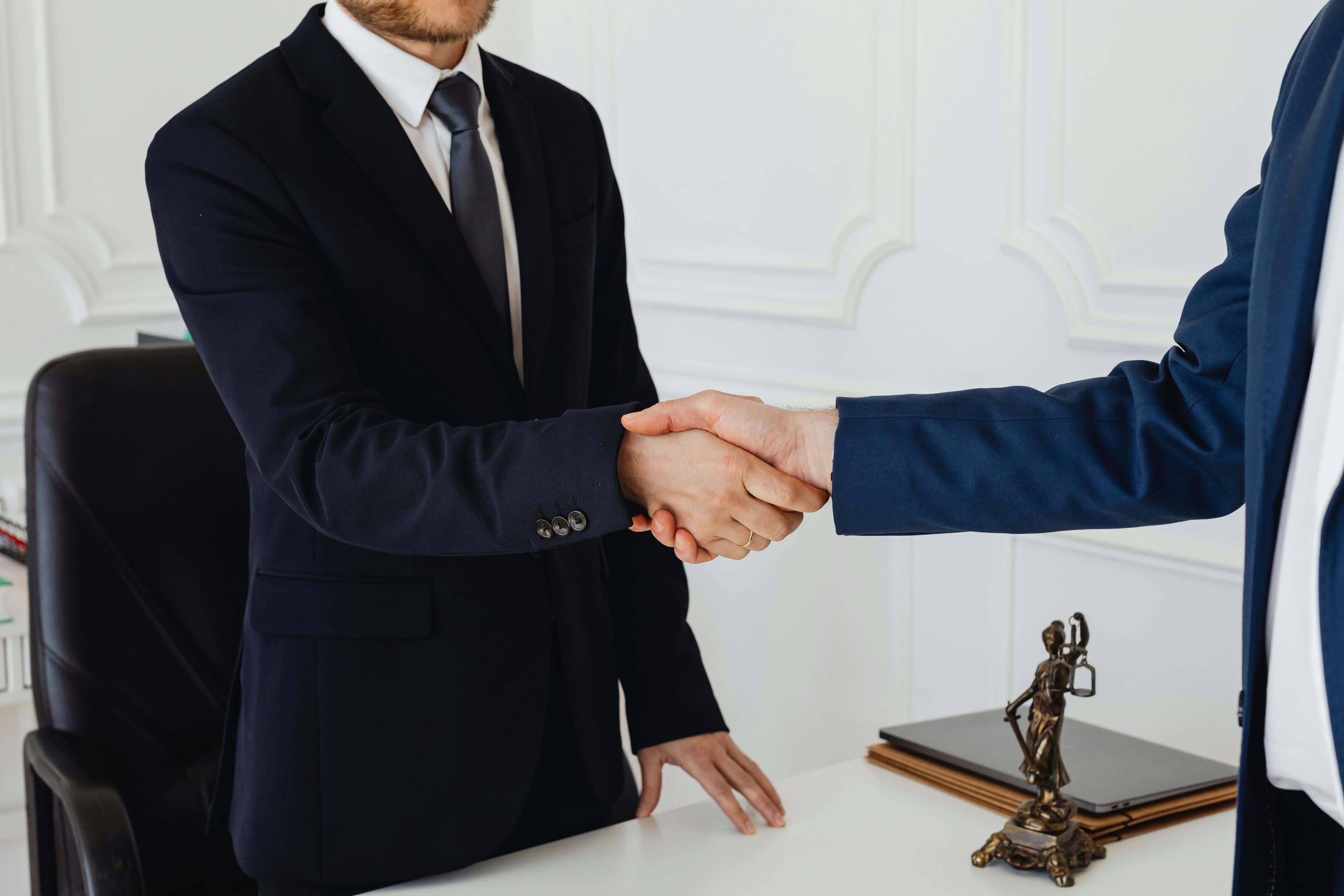Professional business handshake and partnership